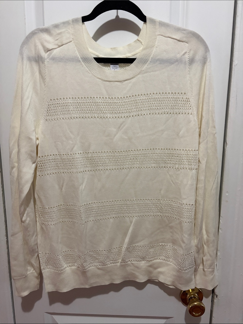 Athleta Eyelet Knit Lightweight Crewneck